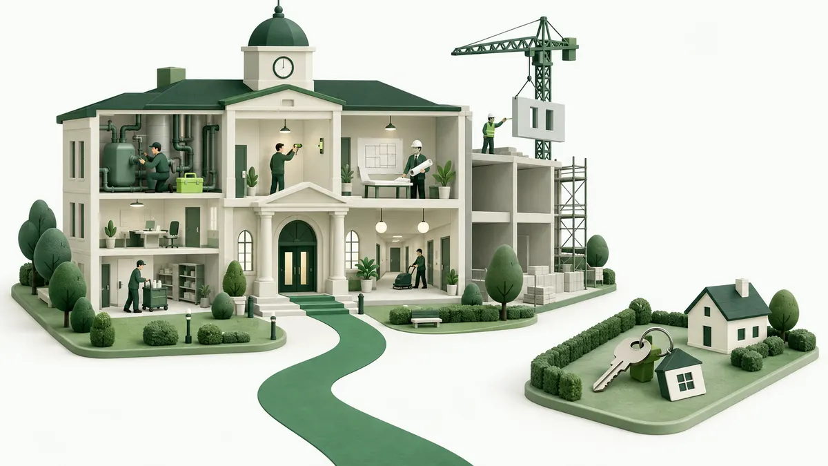 Illustration éditoriale VIGLIA pour « Appels d’offres immobilier : trouver les consultations des bailleurs ».