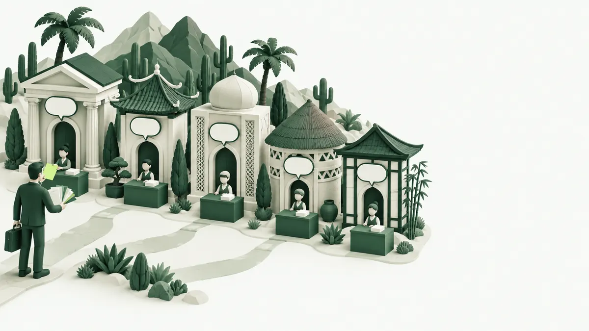 VIGLIA editorial illustration for “Latin America public tenders: where they are published and how to bid”.