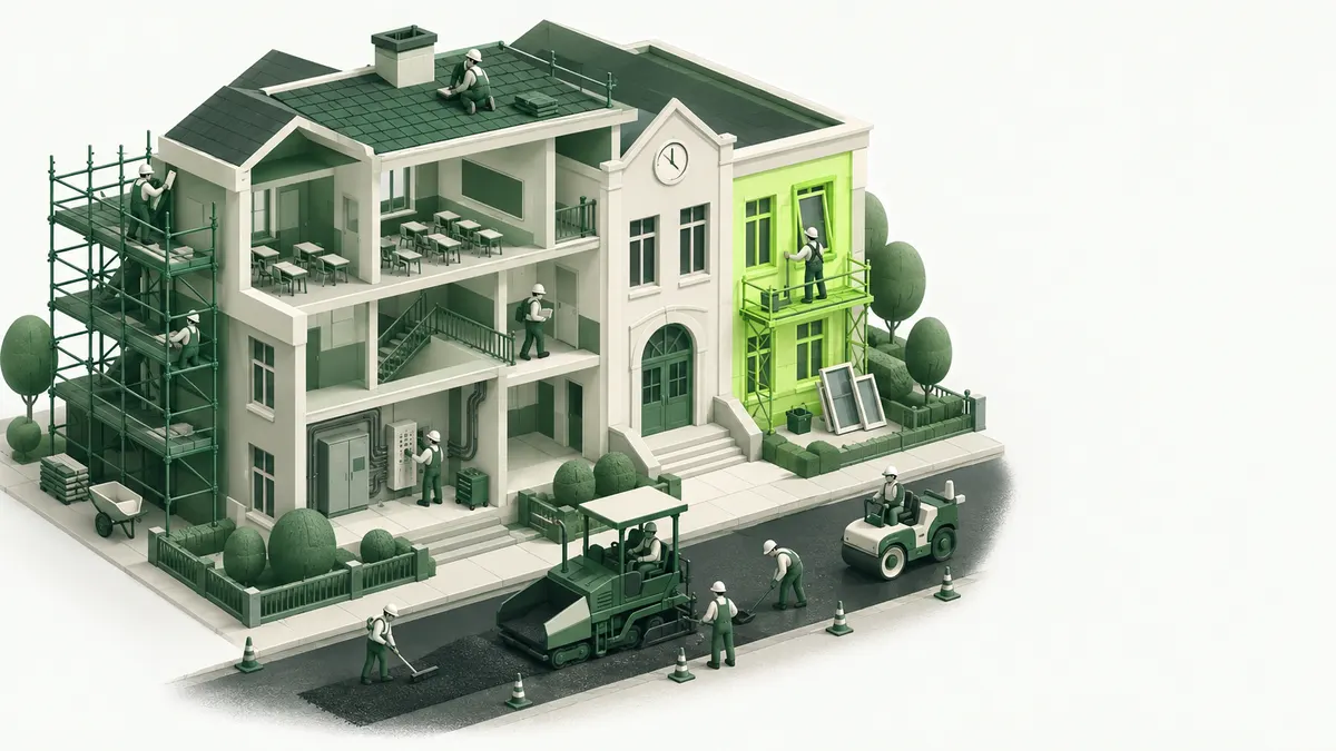 Illustration conceptuelle du secteur Construction et infrastructures